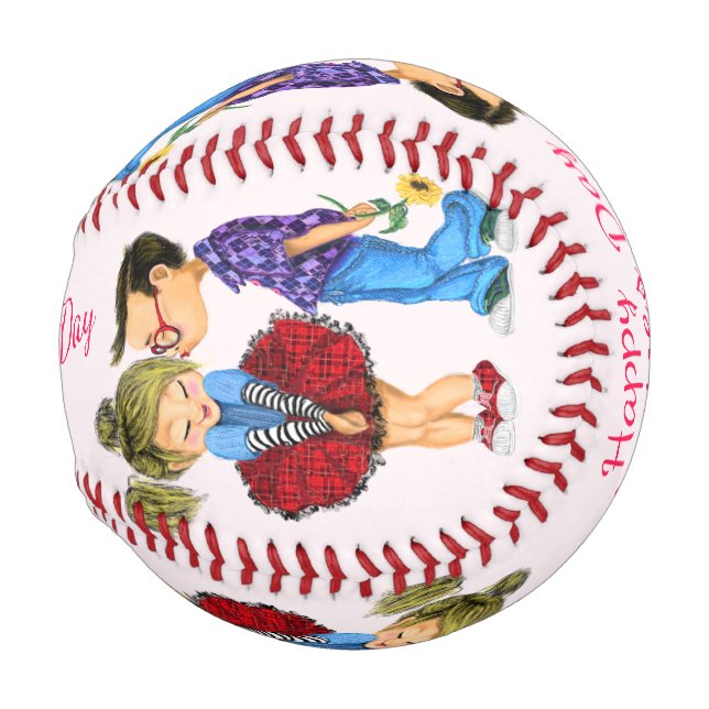 Balle De Baseball Cute Couple Funny Valentine's Day Cadeau Baseball (Dos Gauche)