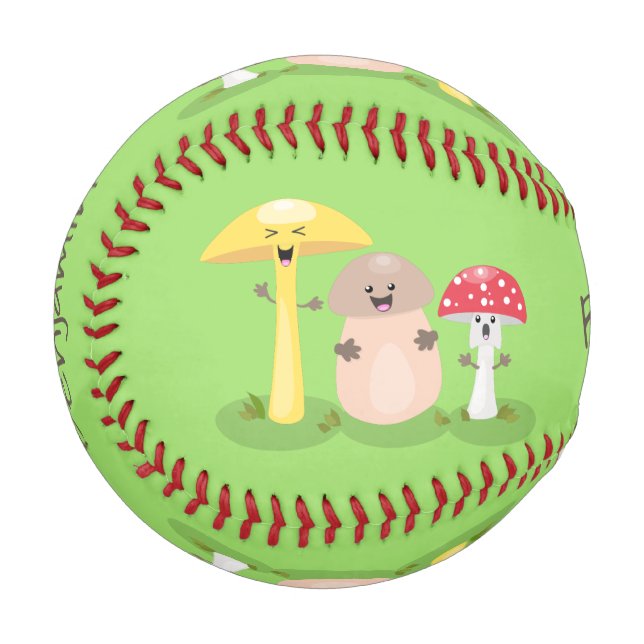 Balle De Baseball Cute kawaii champignon champignon toadstool (Devant Gauche)