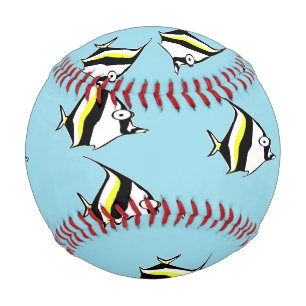 Balle De Baseball Cute zèbre poissons bleu motif
