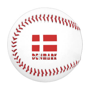 Balle De Baseball Danemark et Drapeau Danois Personnalisés