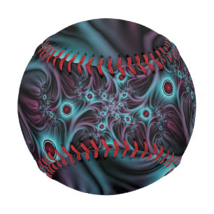 Balle De Baseball Dans la profondeur Bleu rose Abstrait Fractal Art