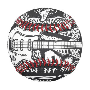 Balle De Baseball Design Guitar Rock