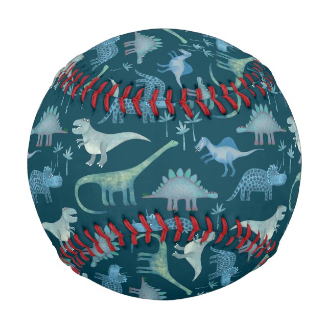 Balle De Baseball Dinosaur Motif Turquoise Vert (Devant)