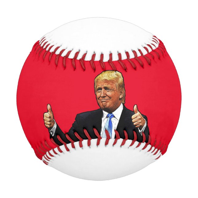 BALLE DE BASEBALL DONALD TRUMP BASEBALL THUMBS (Devant)