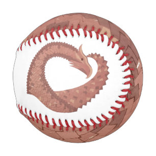 Balle De Baseball Dragon cardiaque Brown en blanc