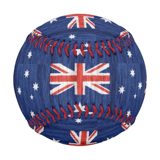 Balle De Baseball drapeau australien design Thunder_Cove bleu (Devant)