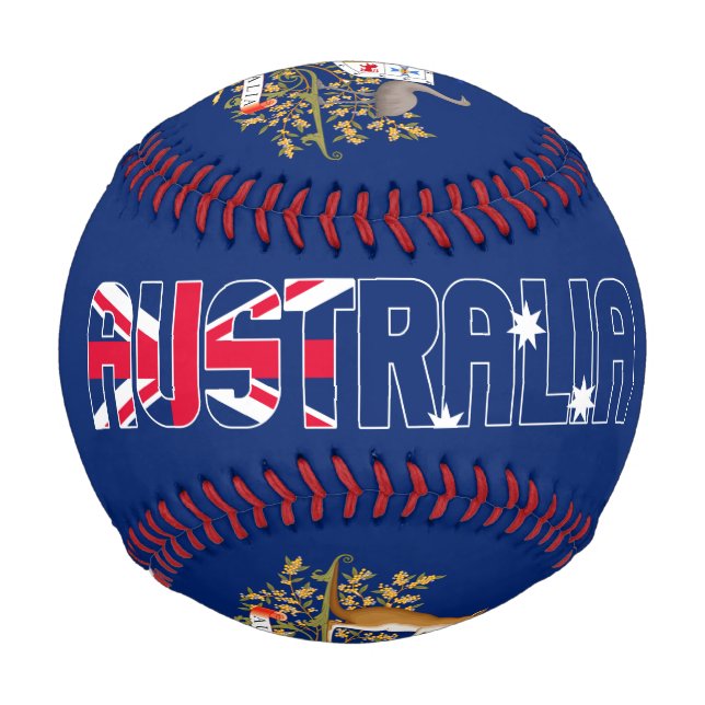 Balle De Baseball Drapeau australien et blason patriotique (Devant)