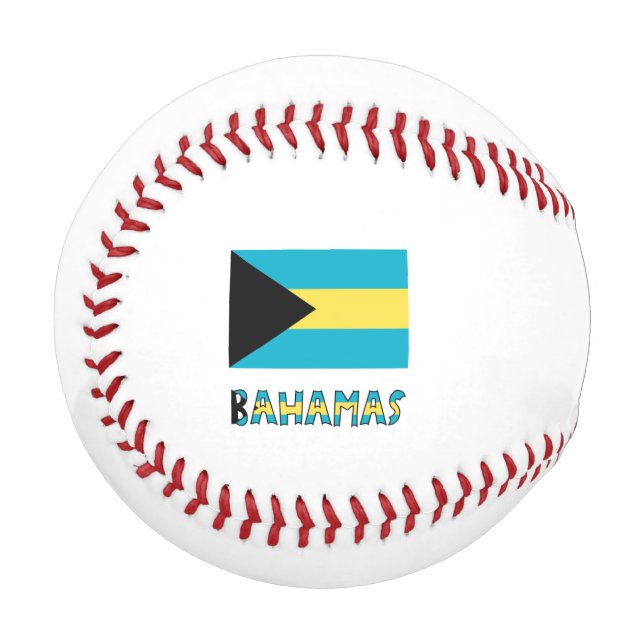 Balle De Baseball Drapeau bahamien Bahamas Personnalisation Bleue  (Devant Gauche)