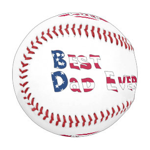 Balle De Baseball Drapeau Best Papa Ever USA