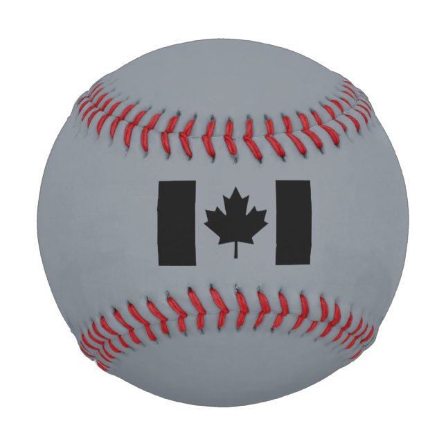 Balle De Baseball Drapeau canadien en noir (Devant)