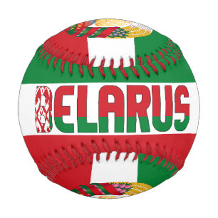 Balle De Baseball Drapeau de la Biélorussie et Armoiries Patriotique