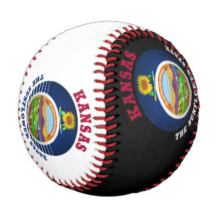 BALLE DE BASEBALL DRAPEAU DE L'ÉTAT DE KANSAS SUNLOWER