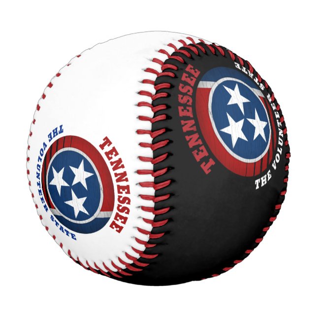 BALLE DE BASEBALL DRAPEAU D'ÉTAT DE VOLONTAIRE TENNESSEE (Angle)