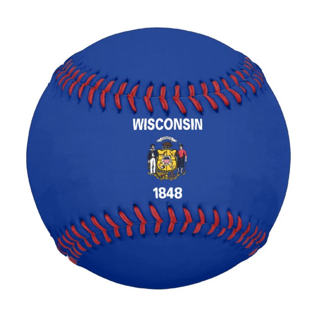 Balle De Baseball Drapeau d'État du Wisconsin (Devant)