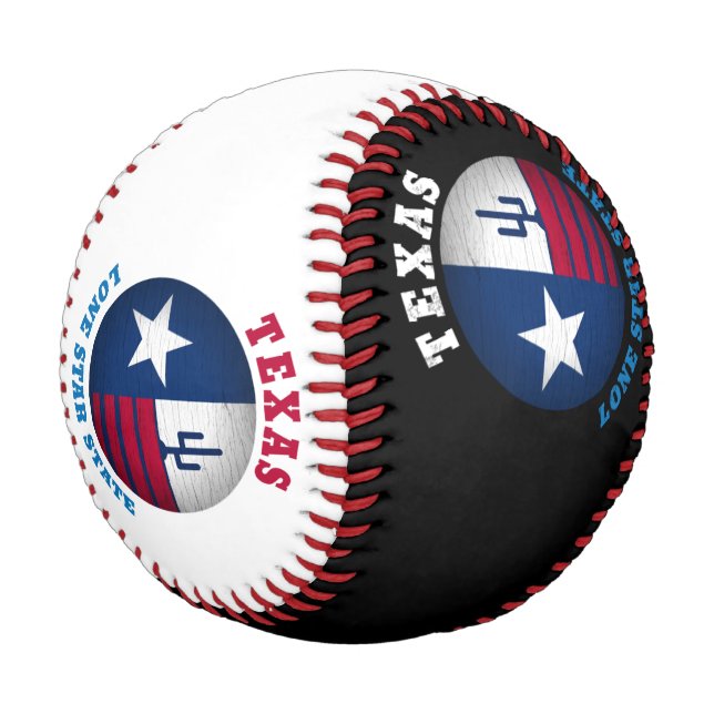 BALLE DE BASEBALL DRAPEAU D'ÉTAT TEXAS LONE STAR (Angle)