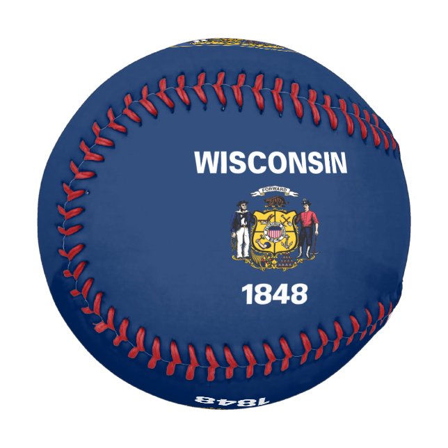Balle De Baseball Drapeau du Wisconsin (Devant Gauche)