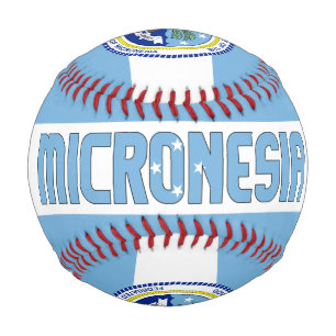 Balle De Baseball Drapeau et armoiries de Micronésie Patriotique