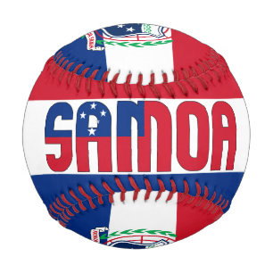 Balle De Baseball Drapeau et armoiries du Samoa Baseball patriotique