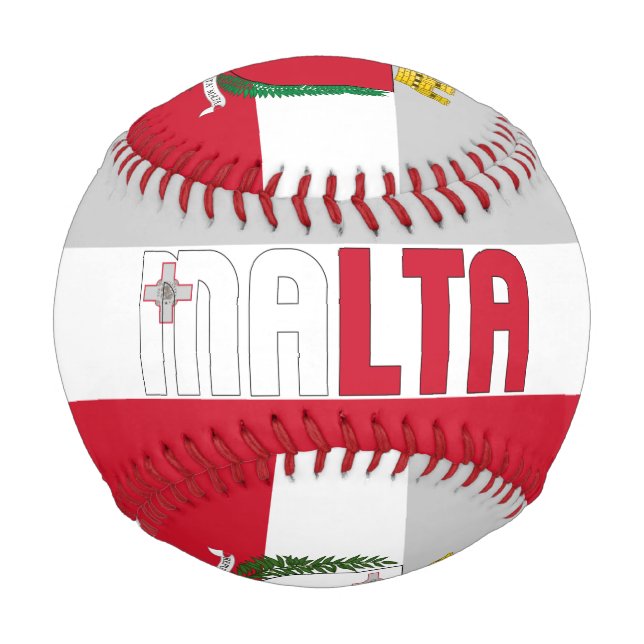 Balle De Baseball Drapeau et blason de Malte Patriotique (Devant)