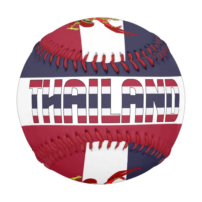 Balle De Baseball Drapeau et blason de Thaïlande Patriotique (Devant)