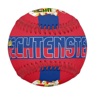 Balle De Baseball Drapeau et blason du Liechtenstein Patriotique