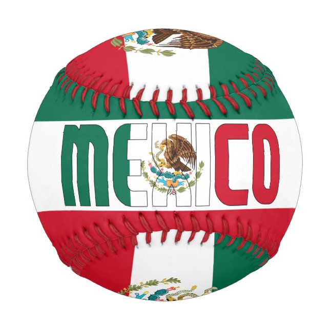 Balle De Baseball Drapeau et blason du Mexique Patriotique (Devant)