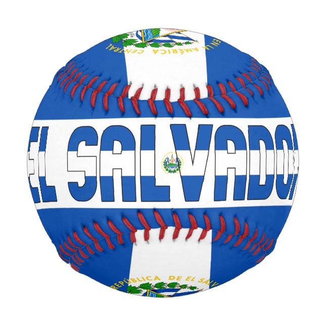 Balle De Baseball Drapeau et blason du Salvador Patriotique (Devant)