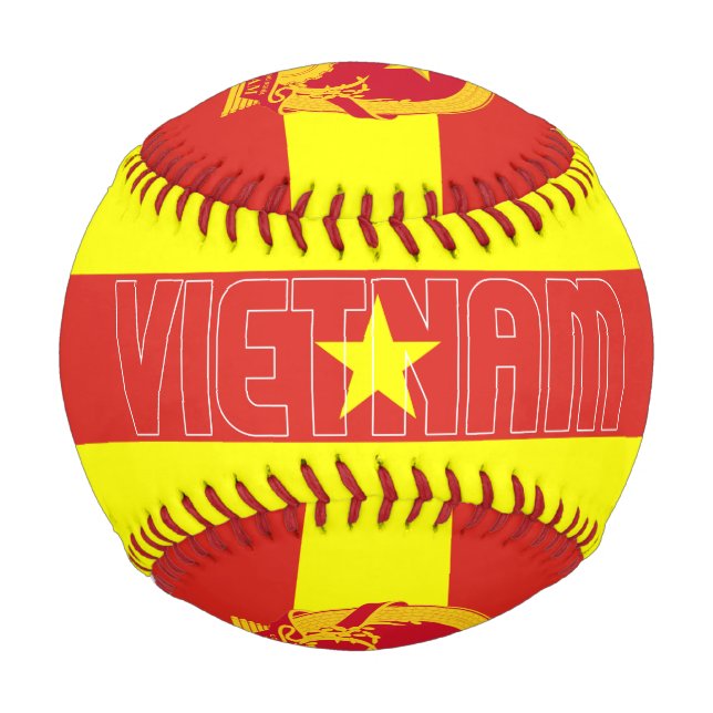 Balle De Baseball Drapeau et blason du Vietnam Patriotique (Devant)