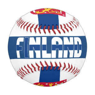 Balle De Baseball Drapeau finlandais et armoiries patriotique