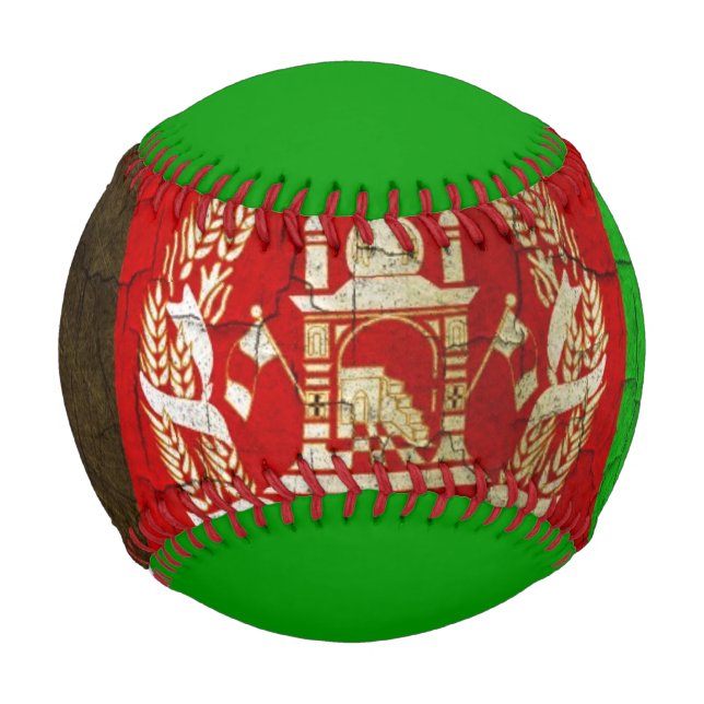 Balle De Baseball Drapeau Grunge Afghanistan (Devant)