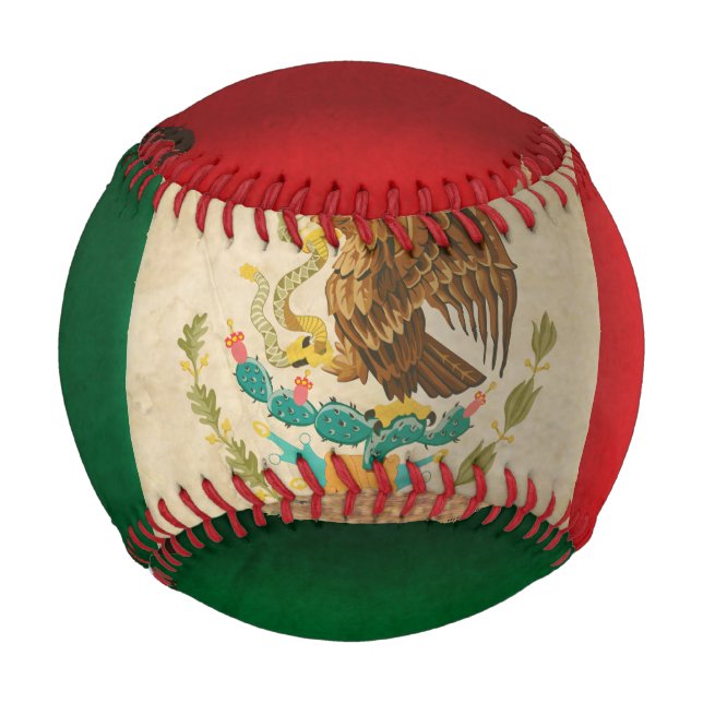 Balle De Baseball Drapeau Grunge du Mexique (Devant)