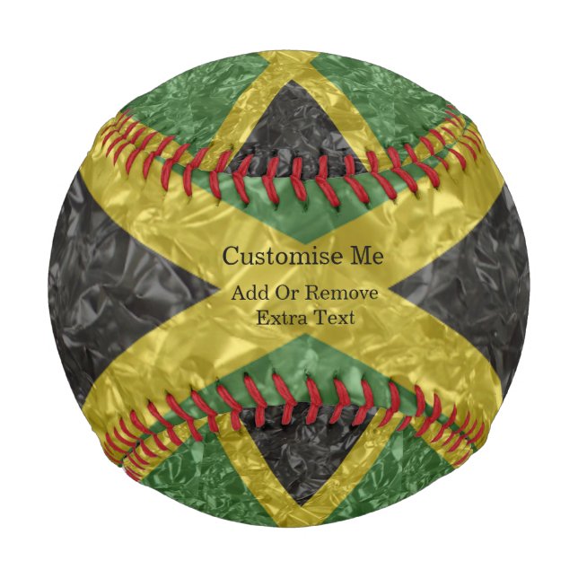 Balle De Baseball Drapeau jamaïcain - Crinké (Devant)