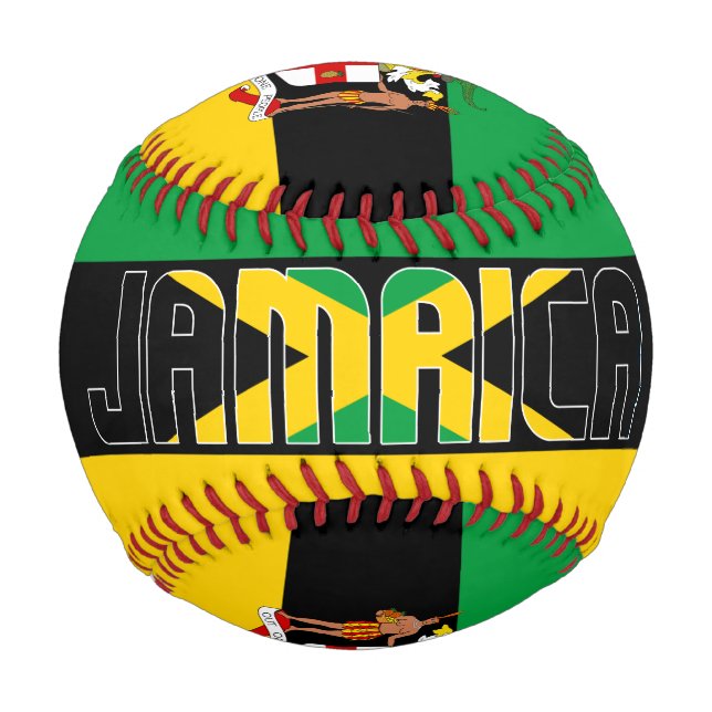 Balle De Baseball Drapeau jamaïcain et blason patriotique (Devant)