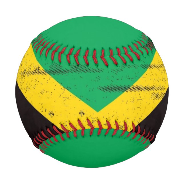 Balle De Baseball Drapeau jamaïcain Grunge (Devant)