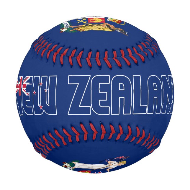 Balle De Baseball Drapeau néo-zélandais et blason patriotique (Devant)