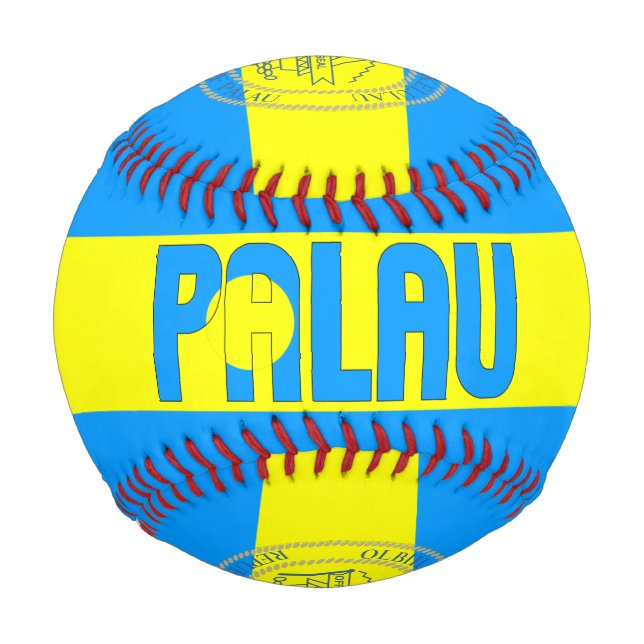 Balle De Baseball Drapeau Palaos et blason Patriotique (Devant)