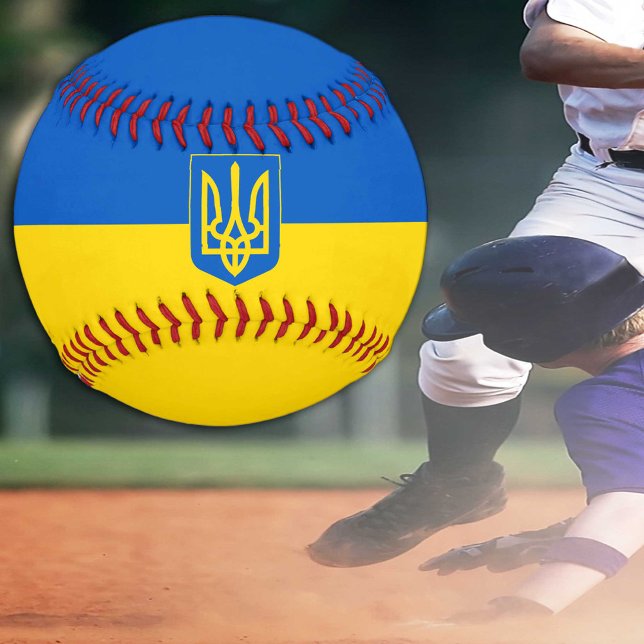 Balle De Baseball Drapeau Patriotique Ukrainien & Ukraine / Baseball (Créateur téléchargé)
