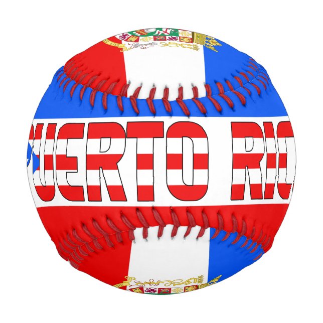 Balle De Baseball Drapeau Porto Rico et blason Patriotique (Devant)