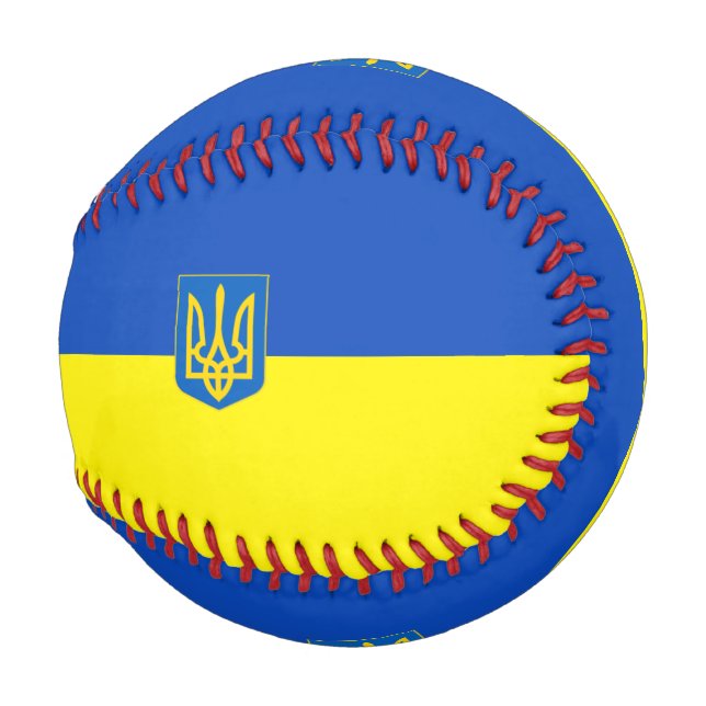 Balle De Baseball Drapeau ukrainien - Armoiries (Dos Gauche)