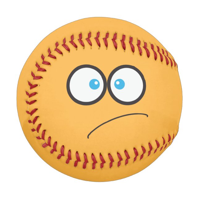 Balle De Baseball Drôle visage effrayé par la nouveauté (Dos Droite)