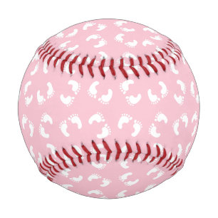 Balle De Baseball Empreintes Bébé, Pied Bébé, Marches, Fille Rose