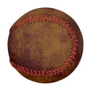 Balle De Baseball En cuir look rustique vieilli plumes brun