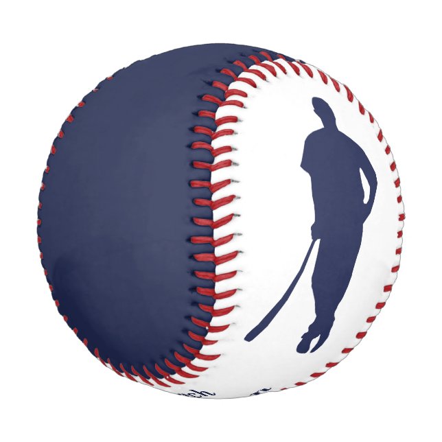 Balle De Baseball Entraîneur Champion bleu personnalisé (Angle)