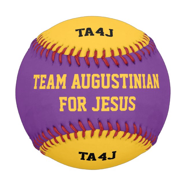 Balle De Baseball ÉQUIPE Personnalisée Violet JESUS Monogram Basebal (Devant)