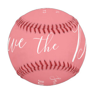 Balle De Baseball Faire part de côur de couleur rose