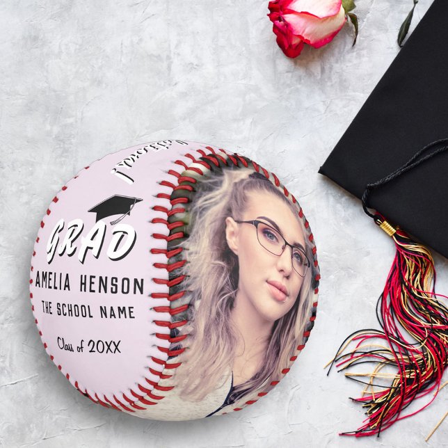 Balle De Baseball Félicitations Grad Pink 2 - Diplôme photo (Créateur téléchargé)