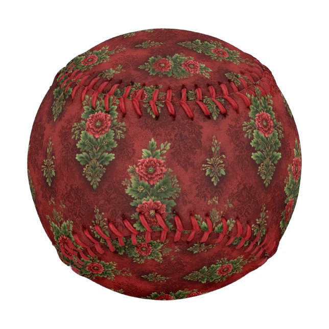 Balle De Baseball Festive Damask  (Devant)