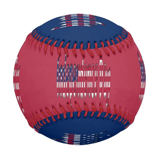 Balle De Baseball Fête de l'Indépendance Stations et Stripes Typogra (Dos)