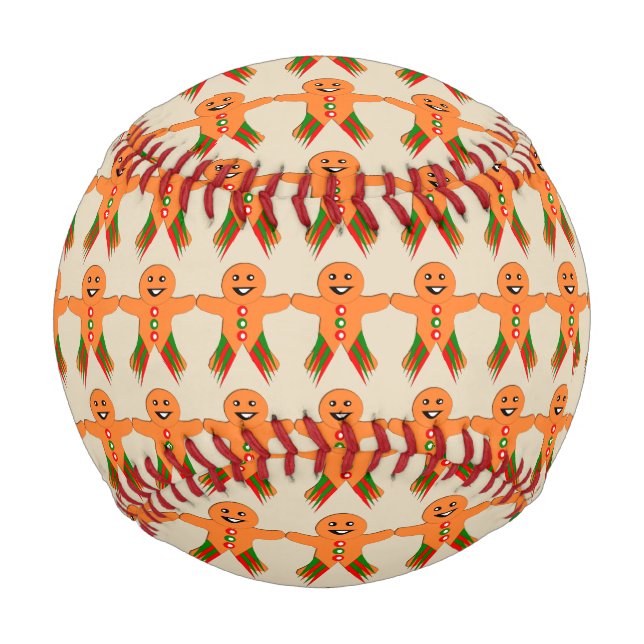 Balle De Baseball Fête de Noël Gingerbread Man Baseball (Devant)