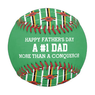 Balle De Baseball Fête des pères #1 NUMÉRO 1 DRAPEAU DAD Dominica